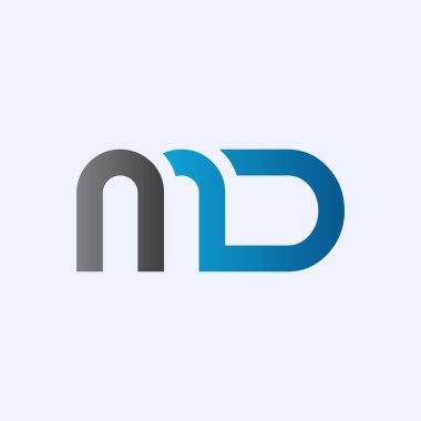 İlk MD harfi logo vektör şablonu. Soyut Harf MD logo Tasarımı. Minimalist Bağlı Mektup Moda İş Logosu Tasarım Vektörü Şablonu.