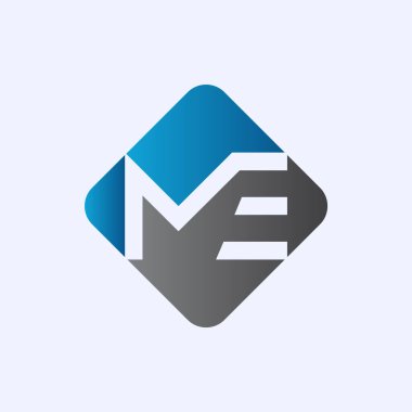 Baş harfli logo vektör şablonu. Soyut Harf ME logosu tasarımı. Minimalist Bağlı Mektup Moda İş Logosu Tasarım Vektörü Şablonu.