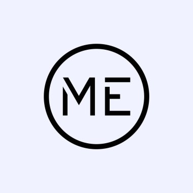 Baş harfli logo vektör şablonu. Soyut Harf ME logosu tasarımı. Minimalist Bağlı Mektup Moda İş Logosu Tasarım Vektörü Şablonu.