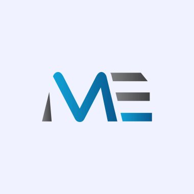 Baş harfli logo vektör şablonu. Soyut Harf ME logosu tasarımı. Minimalist Bağlı Mektup Moda İş Logosu Tasarım Vektörü Şablonu.