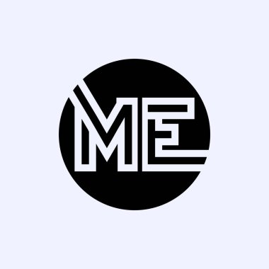 Baş harfli logo vektör şablonu. Soyut Harf ME logosu tasarımı. Minimalist Bağlı Mektup Moda İş Logosu Tasarım Vektörü Şablonu.