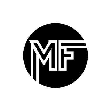 İlk MF harfi logo vektör şablonu. Soyut Harf MF logosu tasarımı. Minimalist Bağlı Mektup Moda İş Logosu Tasarım Vektörü Şablonu.