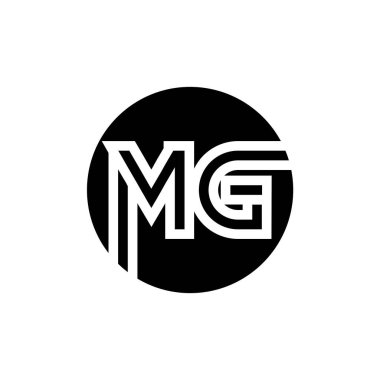 İlk MG harfi logo vektör şablonu. Soyut Harf MG logo tasarımı. Minimalist Bağlı Mektup Moda İş Logosu Tasarım Vektörü Şablonu.