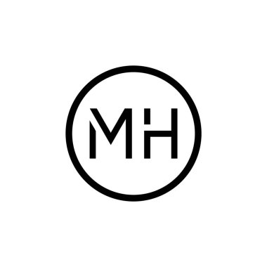 İlk MH harfi logo vektör şablonu. Soyut Harf MH logosu tasarımı. Minimalist Bağlı Mektup Moda İş Logosu Tasarım Vektörü Şablonu.
