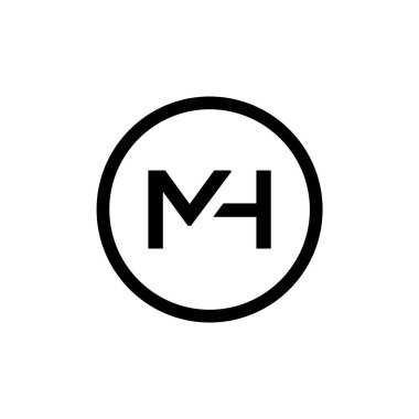 İlk MH harfi logo vektör şablonu. Soyut Harf MH logosu tasarımı. Minimalist Bağlı Mektup Moda İş Logosu Tasarım Vektörü Şablonu.