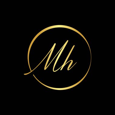 İlk MH harfi logo vektör şablonu. Soyut Harf MH logosu tasarımı. Minimalist Bağlı Mektup Moda İş Logosu Tasarım Vektörü Şablonu.