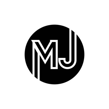İlk MJ harfi logo vektör şablonu. Soyut Harf MJ logo tasarımı. Minimalist Bağlı Mektup Moda İş Logosu Tasarım Vektörü Şablonu.