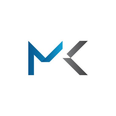 İlk MK harfi logo vektör şablonu. Soyut Harf MK logosu tasarımı. Minimalist Bağlı Mektup Moda İş Logosu Tasarım Vektörü Şablonu.