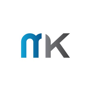 İlk MK harfi logo vektör şablonu. Soyut Harf MK logosu tasarımı. Minimalist Bağlı Mektup Moda İş Logosu Tasarım Vektörü Şablonu.