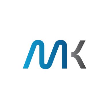 İlk MK harfi logo vektör şablonu. Soyut Harf MK logosu tasarımı. Minimalist Bağlı Mektup Moda İş Logosu Tasarım Vektörü Şablonu.