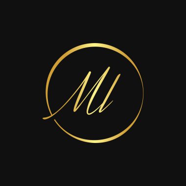 İlk ML harfi logo vektör şablonu. Soyut Harf ML logo tasarımı. Minimalist Bağlı Mektup Moda İş Logosu Tasarım Vektörü Şablonu.