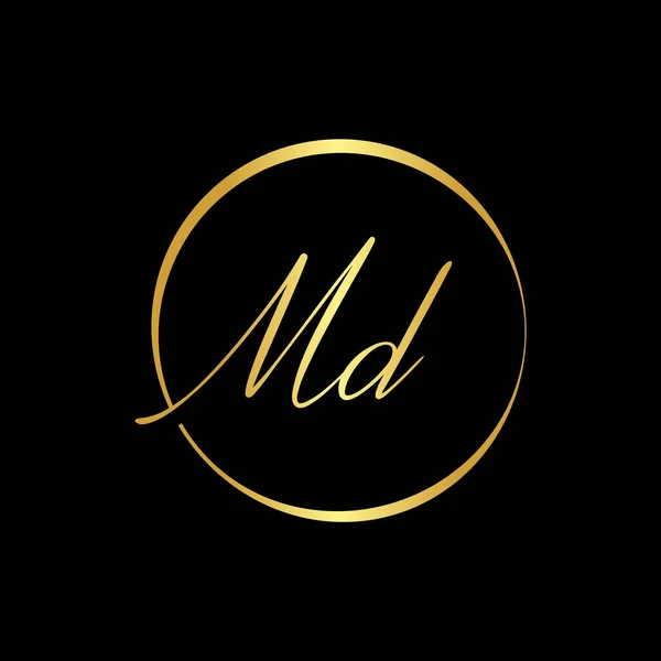 初始Md字母Logo向量模板 摘要信件Md标志设计 简约连锁信潮流商业标志设计矢量模板 — 图库矢量图片