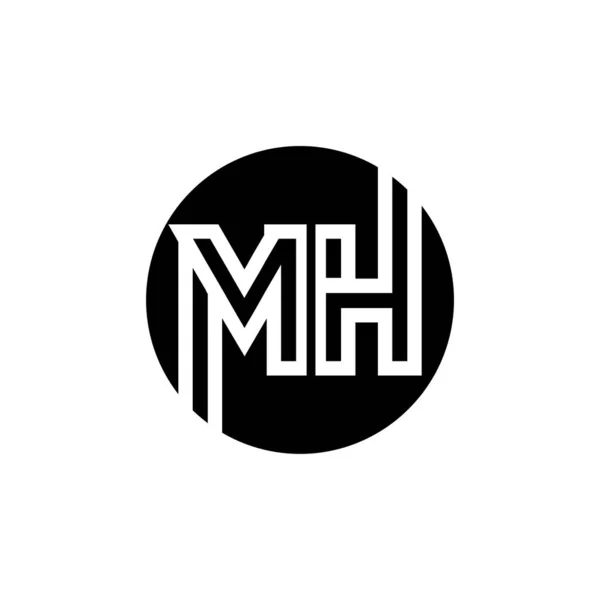 初始Mh字母Logo向量模板 摘要信件Mh标志设计 简约连锁信潮流商业标志设计矢量模板 — 图库矢量图片