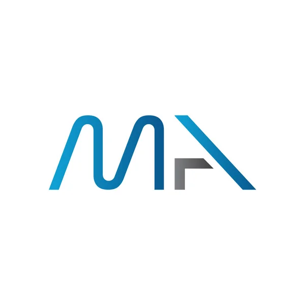 初始Ma字母Logo向量模板 摘要字母Ma标志设计 简约连锁信潮流商业标志设计矢量模板 — 图库矢量图片