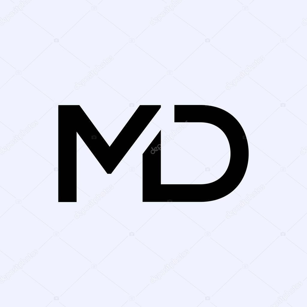 Initial MD letter Logo vector Template. Abstract Letter MD logo Design. Minimalist Linked Letter Trendy Business Logo Design Vector Template.