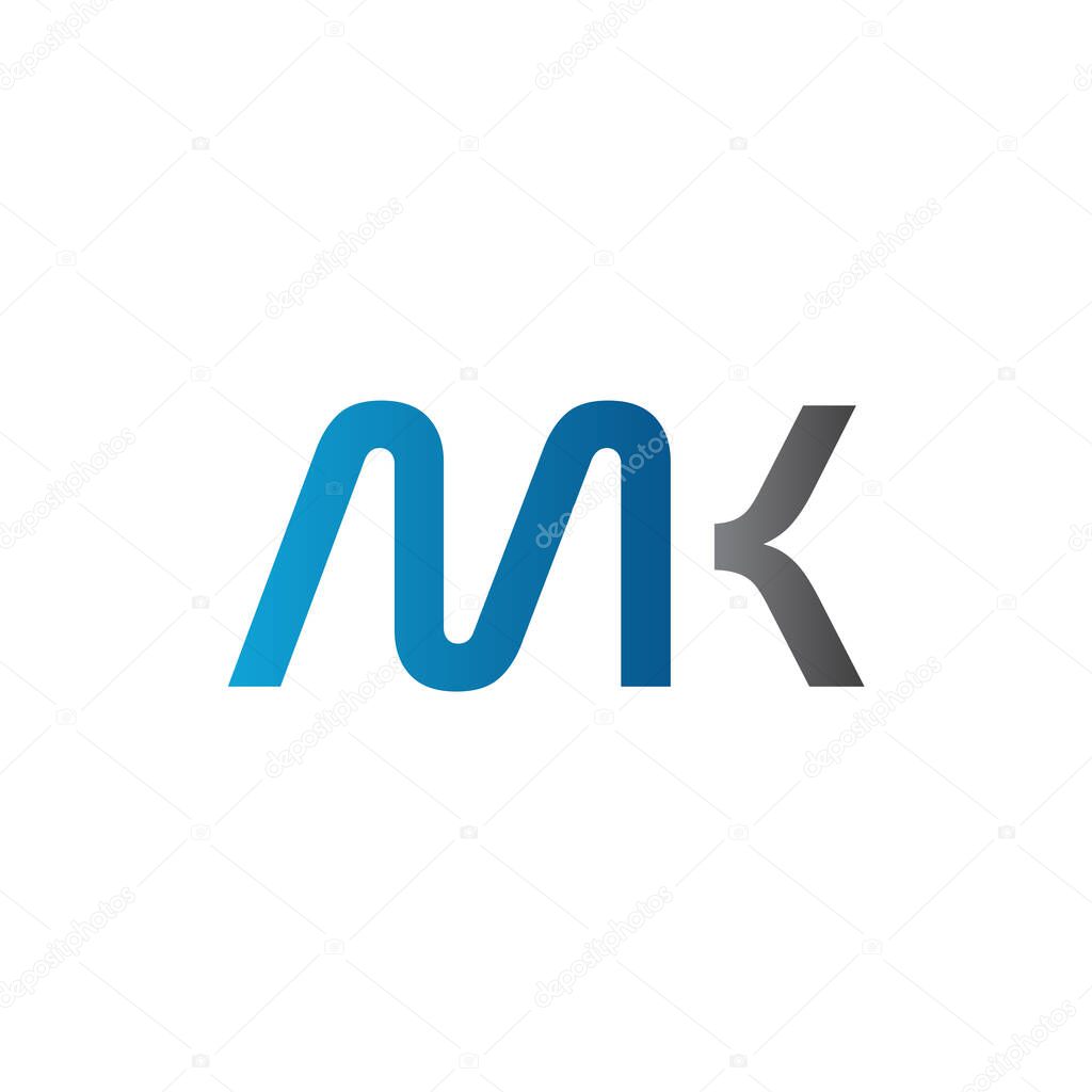 Initial MK letter Logo vector Template. Abstract Letter MK logo Design. Minimalist Linked Letter Trendy Business Logo Design Vector Template.
