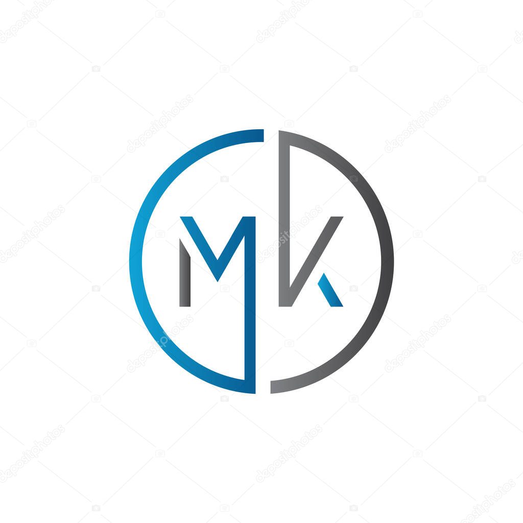 Initial MK letter Logo vector Template. Abstract Letter MK logo Design. Minimalist Linked Letter Trendy Business Logo Design Vector Template.