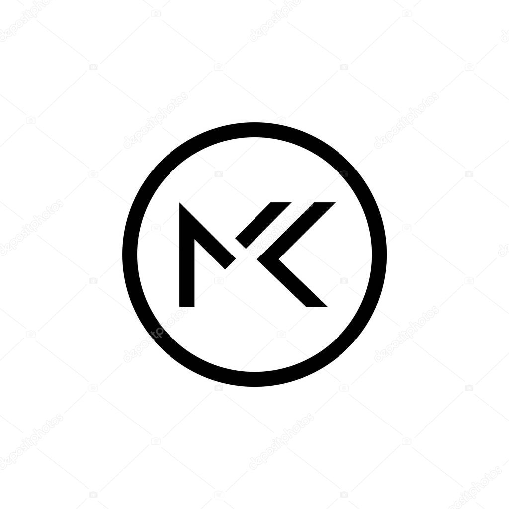 Initial MK letter Logo vector Template. Abstract Letter MK logo Design. Minimalist Linked Letter Trendy Business Logo Design Vector Template.