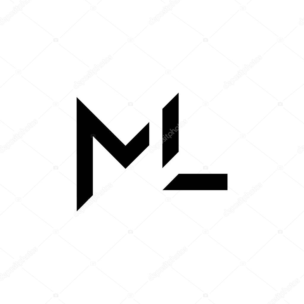 Initial ML letter Logo vector Template. Abstract Letter ML logo Design. Minimalist Linked Letter Trendy Business Logo Design Vector Template.