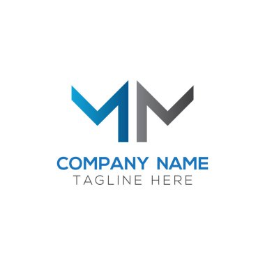 Baş harfli Logo Tasarım Şablonu. Soyut Harf Mm logo Tasarımı