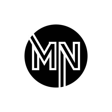 İlk Mn harfi Logo Tasarım Şablonu. Soyut Harf Mn logo Tasarımı
