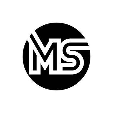 Baş harfi Bayan Logo Tasarım Şablonu. Soyut Harf Ms logo Tasarımı