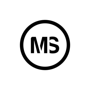 Baş harfi Bayan Logo Tasarım Şablonu. Soyut Harf Ms logo Tasarımı