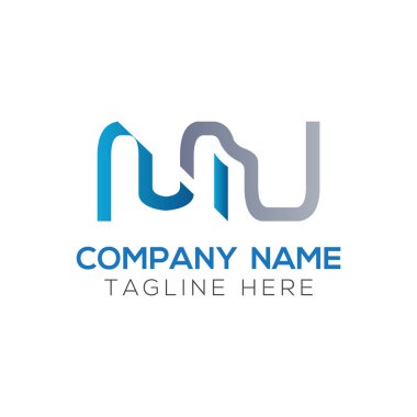 Baş harf Mu harfi Logo Tasarım Şablonu. Soyut Harf Mu logosu Tasarımı