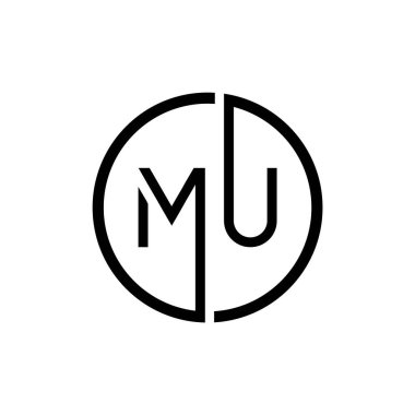 Baş harf Mu harfi Logo Tasarım Şablonu. Soyut Harf Mu logosu Tasarımı