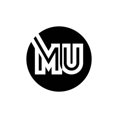 Baş harf Mu harfi Logo Tasarım Şablonu. Soyut Harf Mu logosu Tasarımı