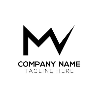 İlk Mv harfi Logo Tasarım Şablonu. Soyut Harf Mv logo Tasarımı