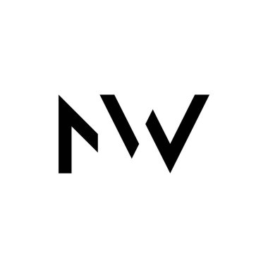 İlk Mw harfi Logo Tasarım Şablonu. Soyut Harf Mw logo Tasarımı
