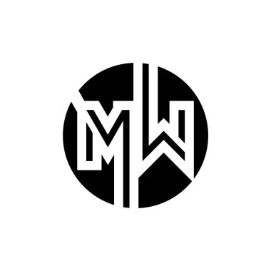 İlk Mw harfi Logo Tasarım Şablonu. Soyut Harf Mw logo Tasarımı