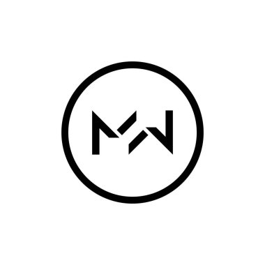 İlk Mw harfi Logo Tasarım Şablonu. Soyut Harf Mw logo Tasarımı