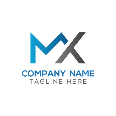 İlk Mx harfi Logo Tasarım Şablonu. Soyut Harf Mx logo Tasarımı