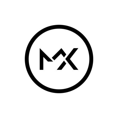 İlk Mx harfi Logo Tasarım Şablonu. Soyut Harf Mx logo Tasarımı