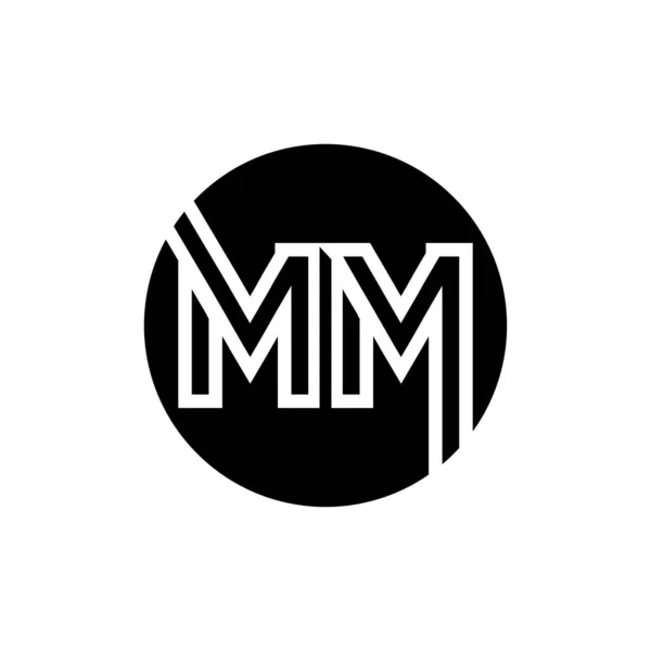最初的毫米字母标志设计矢量模板 摘要信Mm标志设计 — 图库矢量图片