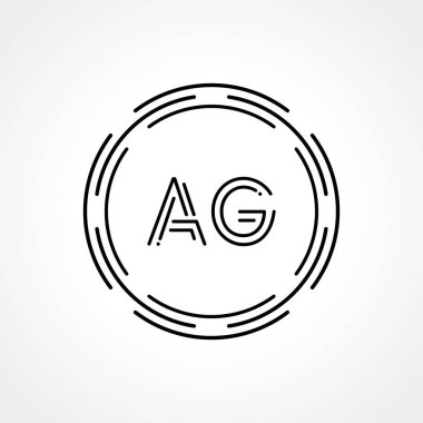 İlk AG Logosu Yaratıcı Tipografi Vektör Şablonu. Dijital Soyut Harf AG Logo Tasarımı