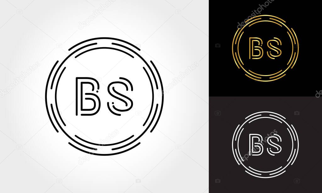 Initial Letter BS Logo Creative Typography Vector Template. Digital Abstract Letter BS Logo Design