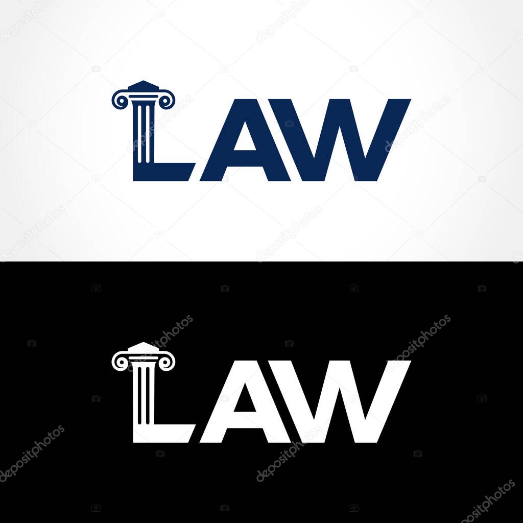 Law Typography Word Letter Logo Design Vector Template. Law Word Logo For Business Typography Design
