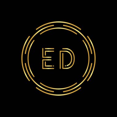 Üzerinde yaratıcı modern iş tipografi vektör şablonu olan Ed Letter logosu. Dijital Soyut Harf ED Logo Tasarımı