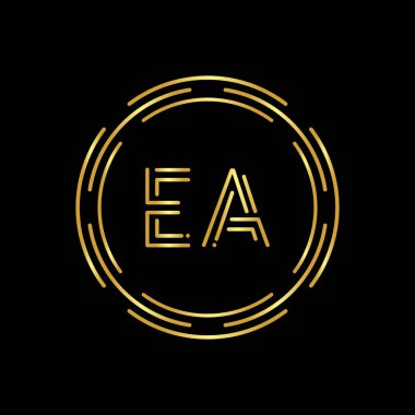 Yaratıcı modern iş tipografi vektör şablonlu ilk EA Mektup logosu. Dijital Soyut Harf EA Logo Tasarımı