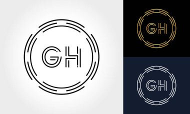 İlk harf GH Yaratıcı Logo Tasarım Şablonu. Dijital Lüks Mektup GH logosu Tasarımı