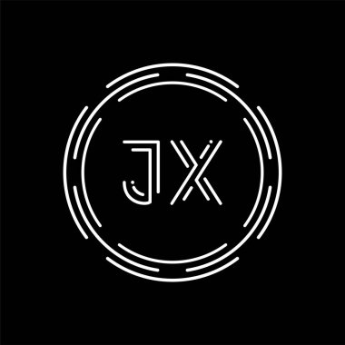 Yaratıcı harf JX Logo Tasarım Vektör Şablonu. Dijital Bağlı Harf JX Logo Tasarımı