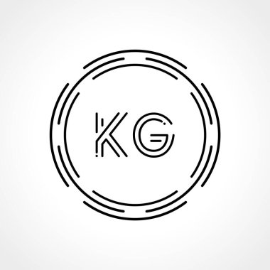 İlk Harf KG Logo Tasarım Şablonu. Dijital Soyut KG Çember Logo Tasarım Vektörü Resimleri