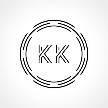 Başlangıç Harfi KK Logo Tasarım Şablonu. Dijital Soyut KK Çember Logo Tasarım Vektörü Resimleri