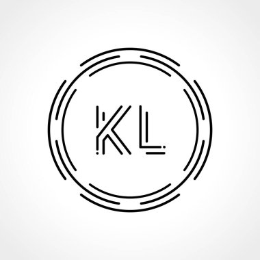 İlk Harf KL Logo Tasarım Şablonu. Dijital Soyut KL Çember Logo Tasarım Vektörü Resimleri
