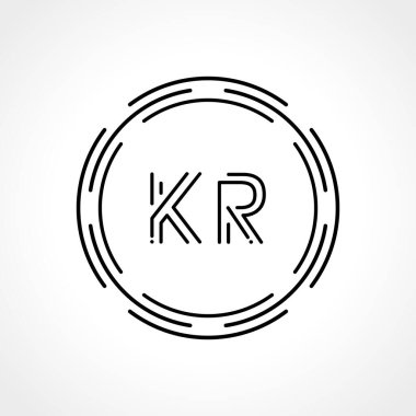 İlk Harf KR Logo Tasarım Şablonu. Dijital Soyut KR Çember Logo Tasarım Vektörü ResmiComment