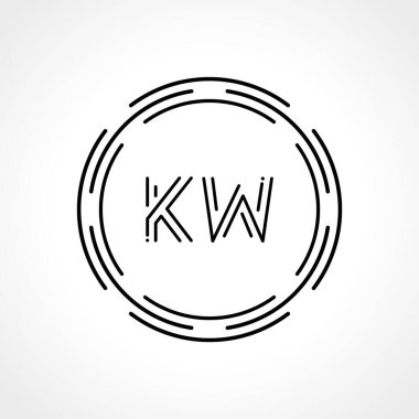 İlk Harf KW Logo Tasarım Şablonu. Dijital Soyut KW Çember Logo Tasarım Vektörü ResmiComment