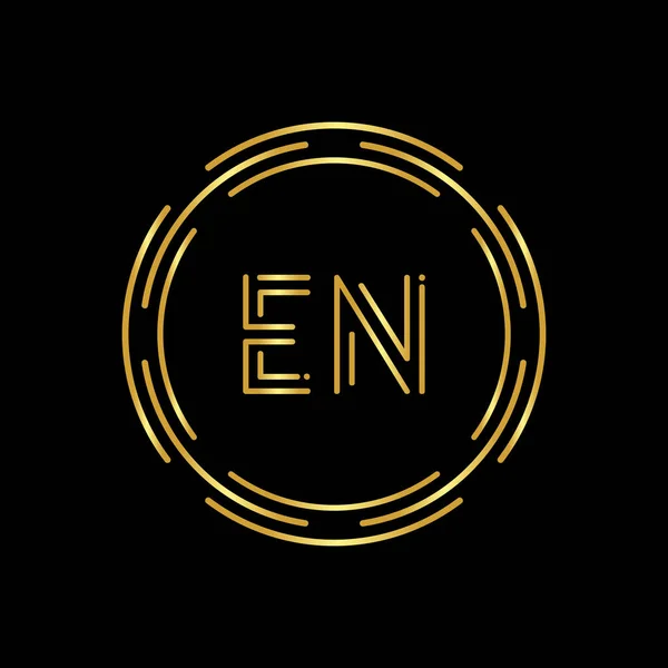 創造的な現代ビジネスタイポグラフィベクトルテンプレートと初期のEn手紙のロゴ デジタルアブストラクトレター Enロゴデザイン — ストックベクタ